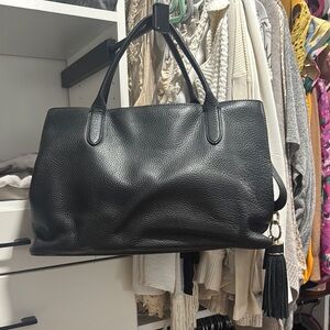 Mark & Graham Black Leather Shoulder Bag Minimalist Design